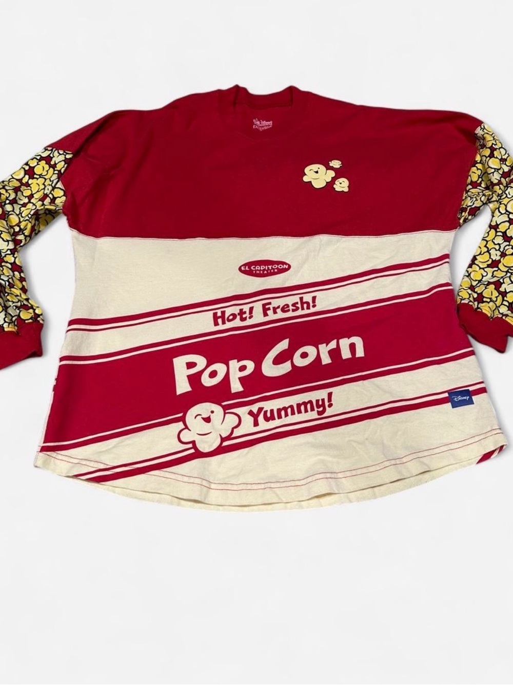 Disney Red & Cream Popcorn Graphic Kids Long Sleeve Sweatshirt